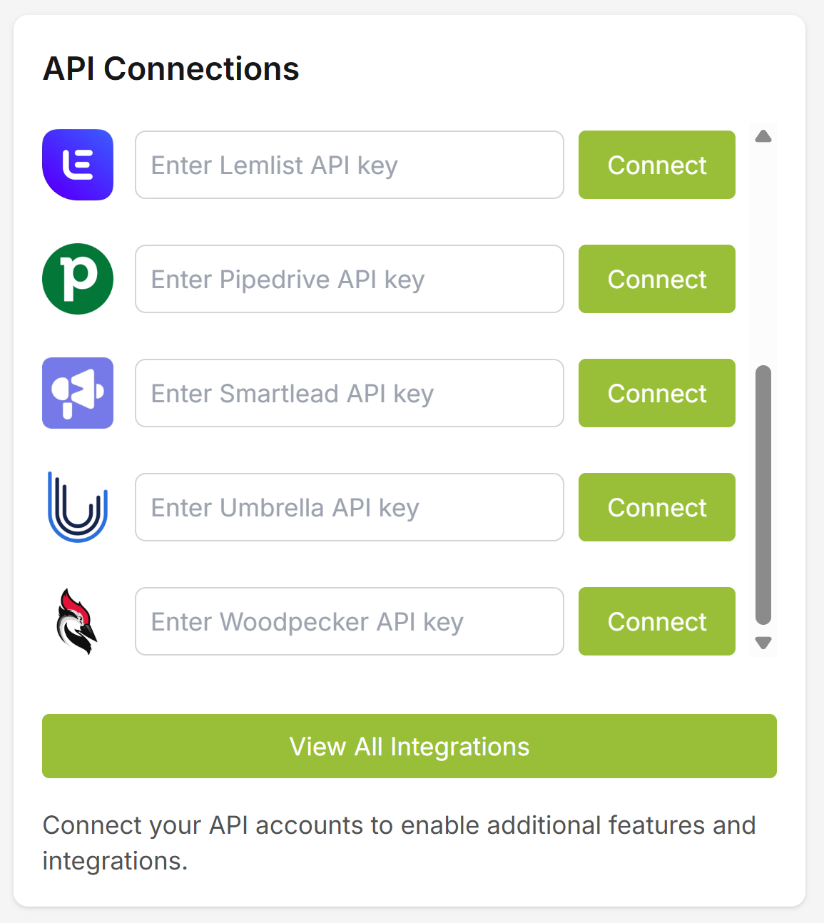 Connect with Woodpecker using an API key